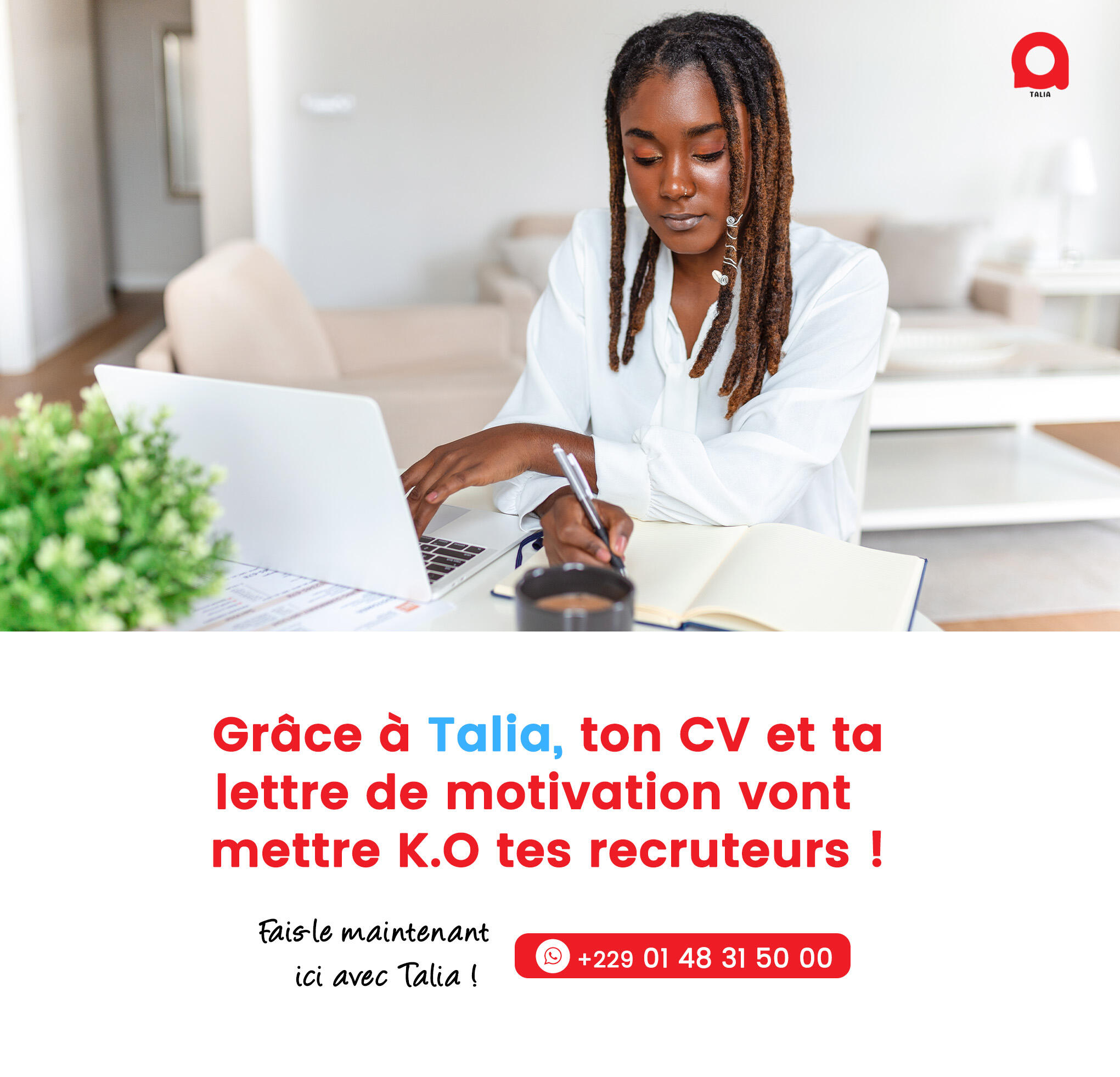 Talia, la solution chatbot pour t'insérer et entreprendre.